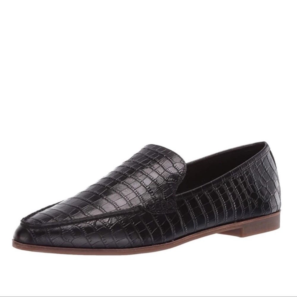Lucky Brand Bejaz Crocadile Leather Loafer Black Size 7